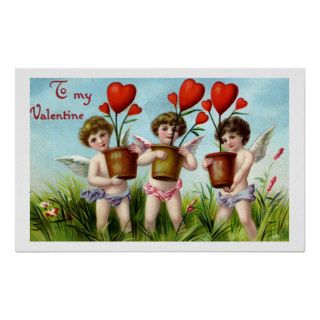 Vintage Valentine's Day Angels Print
