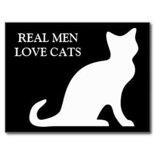 Real men love cats postcards