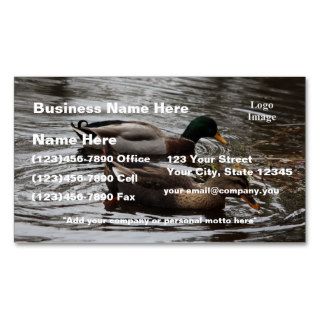 (Customize) Mallard Ducks on a Pond Photo Business Card Templates