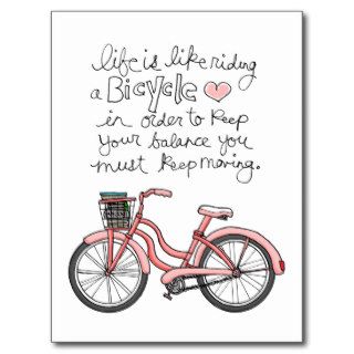 vol25 life is like riding a bicycle post card