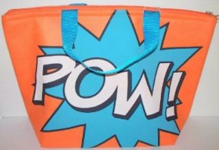 Two's Company   Pop Art Themal Tote, Insulated Lunch Bag, Cooler, POW Orange and Blue Shoes