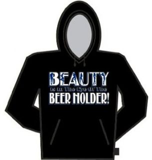 Beauty Beer Holder Hoodie (Black) #496 (Adult Small) Clothing