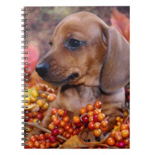 Autumn Dachshund Puppy Note Books