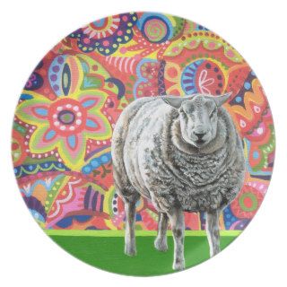 Colorful Sheep Art Plate