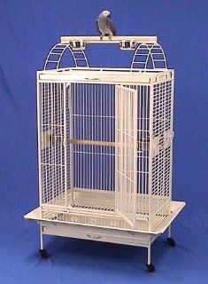 Lani Kai Lodge Playtop Bird Cage with Stand   32" X 22" X 64"   Eggshell Vein  Birdcages 