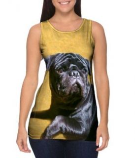 AnimalShirtsUSA  Black Pug Relaxation  Tagless  Womens Tank Top Clothing