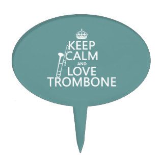 Keep Calm and Love Trombone (any background color) Cake Toppers