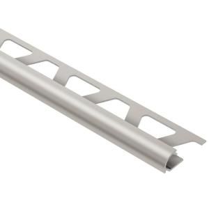 Schluter Rondec 3/8 in. x 8 ft. 2 in. Satin Nickel Anodized Aluminum Bullnose Tile Edge Protection Trim RO100AT