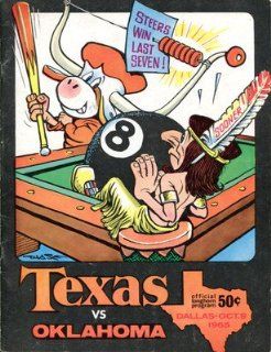 1965 Texas Longhorns v Oklahoma Sooners Program Chase Cover Excellent Condition at 's Sports Collectibles Store