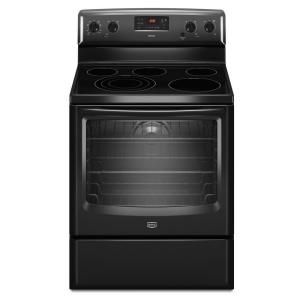 Maytag AquaLift 6.2 cu. ft. Electric Range with Self Cleaning Convection Oven in Black MER8775AB