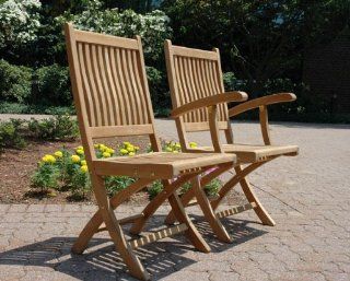 Teak Chair Rockport with Arms  Patio Dining Chairs  Patio, Lawn & Garden
