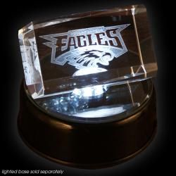 Philadelphia Eagles Crystal Logo Cube with Base Football