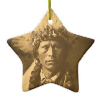 Apache Indian Chief Garfield Jicarilla Vintage Christmas Ornaments