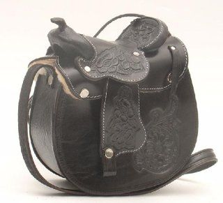 Western Express Leather Saddle Purse  Black, Size 8"x8"  Other Products  