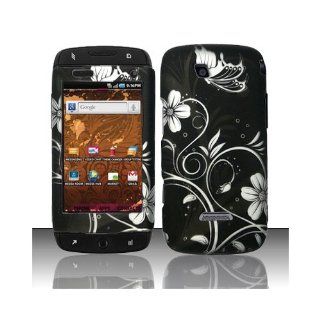 Black White Flower Hard Cover Case for Samsung T Mobile Sidekick 4G SGH T839 Cell Phones & Accessories