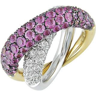 Miadora 18k Gold 1 7/8ct TDW Diamond/ Pink Sapphire Ring (G H I, SI) (Size 7) Miadora Gemstone Rings
