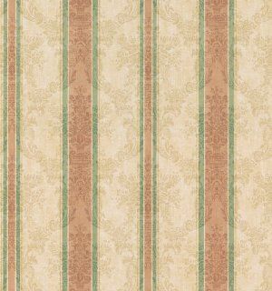 Brewster 499 43270 Damask Stripe Wallpaper, Peach    