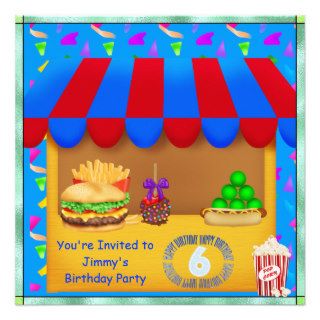 Boys 6th Colorful Birthday Party Invitation