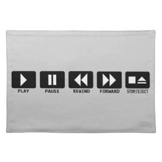 play pause rewind forward stop/eject placemats