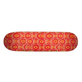 Ethnic Boho Haute Hippie Textile Pattern Pink Skate Board