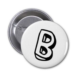 Letter B Pinback Buttons