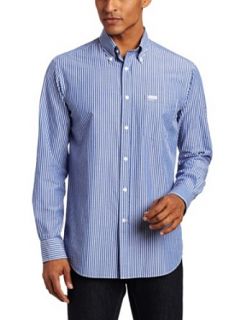 Faconnable Men's Blue Label Club Fit Bengal Stripe Woven Shirt, Blue, XX Large at  Mens Clothing store