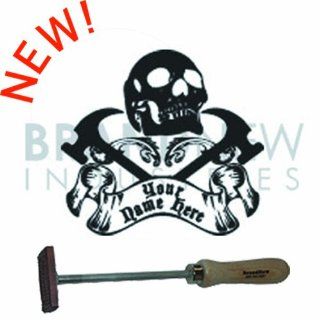 Branding Iron   Flame Heated BN 502F Personalized Skull and Cross Hammers Design    