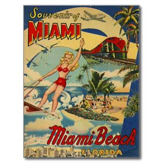 Vintage Miami Beach, Florida, USA   Postcard