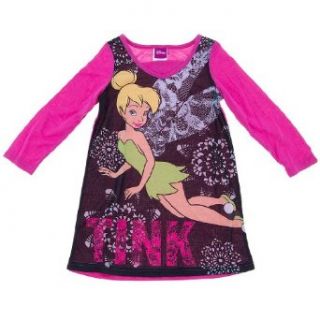 Tinker Bell Pink and Black Nightgown for Girls 4 Clothing