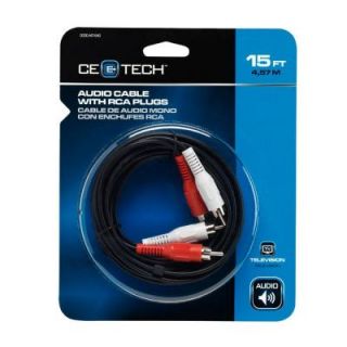 CE TECH 15 ft. Audio and Video Cable with RCA Plugs 280489