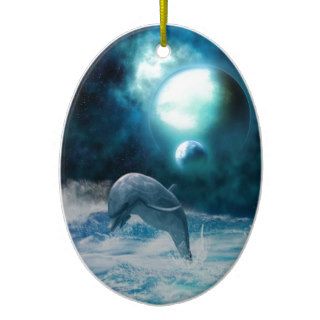 Freedom of dolphins christmas ornament