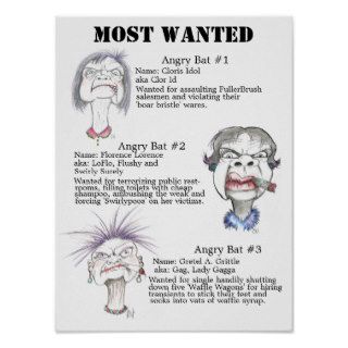 Angry Bats 'Most Wanted' Poster