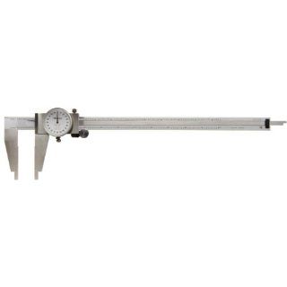 Mitutoyo 504 106 Dial Calipers, Inch, White Face, for Inside, Outside, Depth and Step Measurements, Stainless Steel, 0" 12" Range, +/ 0.002" Accuracy, 0.001" Resolution, 2.95" Jaw Depth