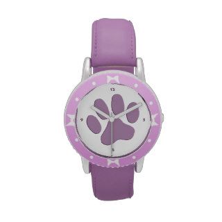 Animal paw and loops   purple wrist watches