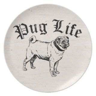 Pug Life Funny Dog Gangster Plates