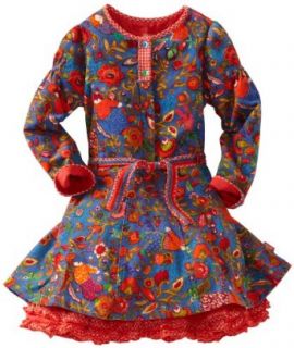 Oilily Girls 2 6X Dorris Dress, Blue Poppies, 2T Clothing