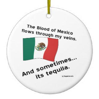 Mexican Blood Tequila Christmas Tree Ornaments