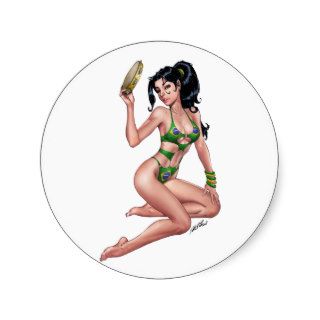 Sexy Brazilian Bikini Girl Pinup by Al Rio Sticker