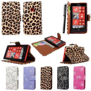 Cellularvilla (Tm) Case for Nokia Lumia 520 PU Leather Wallet Card Flip Open Case Cover Pouch. (Only Fit Nokia Lumia 520) (Brown Leopard) Cell Phones & Accessories