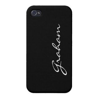 Custom boys name initial letter G black stylish Case For iPhone 4