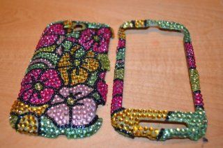 crystallized cell phone case colored flowers My touch 4g (1} 