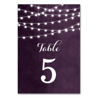 Summer String Lights Wedding Table Numbers Table Cards