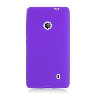 For T Mobile Nokia Lumia 521 Windows Phone 8 Silicone SKIN Cover Case Purple 