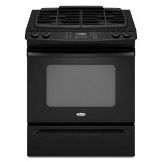Whirlpool Gold 4.5 cu. ft. Slide In Gas Range with Self Cleaning Oven in Black GW397LXUB