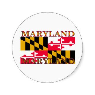 Maryland State Flag Round Stickers