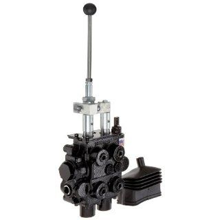 Prince RD522CCAA5A4B6 Directional Control Valve, Monoblock, Cast Iron, 2 Spool, 4 Ways, 3 Positions, Tandem, Spring Center, Joystick Handle, 3000 psi, 25 gpm, In/Out 3/4" NPT Female, Work 1/2" NPT Female Hydraulic Directional Control Valves In