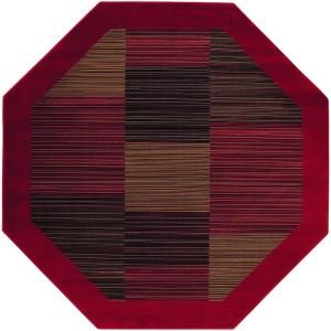 Couristan Everest Hamptons Red 3 ft. 11 in. x 3 ft. 11 in. Octagon Area Rug 07664981311311O
