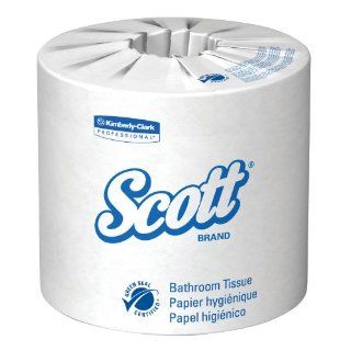 Kimberly Clark Scott 13217 RF Standard Roll Bath Tissue, 4" Length x 4" Width, White (80 Rolls of 506)