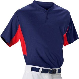 Alleson 506HCY Youth Two Button Custom Baseball Jerseys NA/SC   NAVY/SCARLET YXL  Baseball And Softball Jerseys  Sports & Outdoors