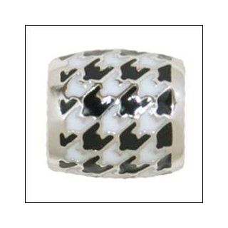 ALABAMA Houndstooth Sterling Silver European College Charm Bead  